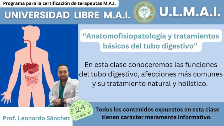 ULMAI Célula 24 – Anatomofisiopatología y tratamientos básicos del tubo digestivo