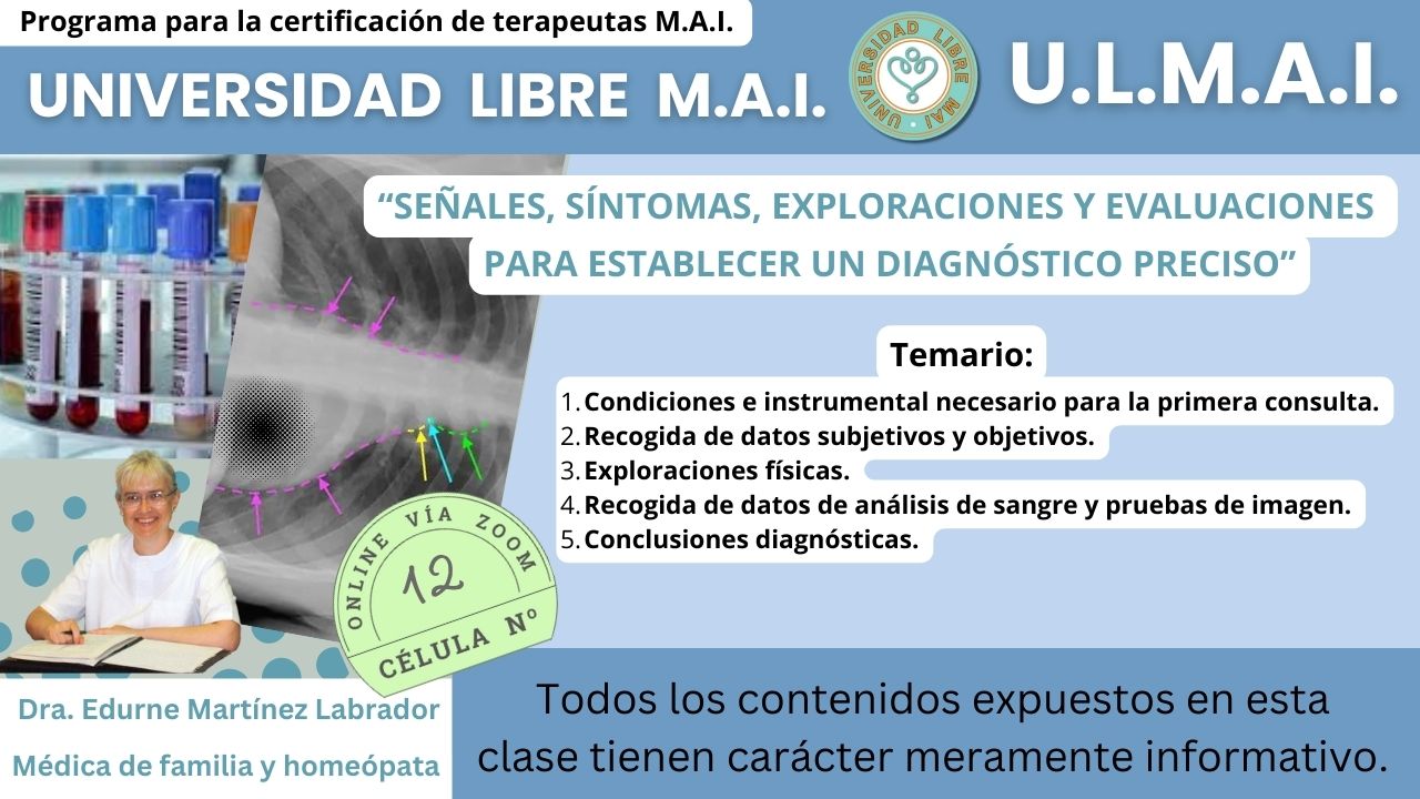 ULMAI célula 12 – Señales, síntomas, exploraciones y evaluaciones para establecer un diagnóstico preciso